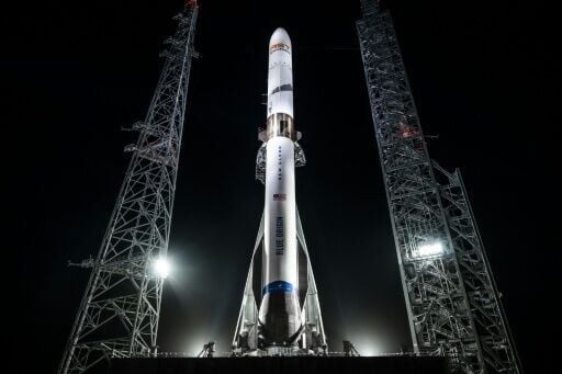 Blue Origin's New Glenn rocket at Launch Complex 36 at the Kennedy Space Center in Florida on April 12, 2026