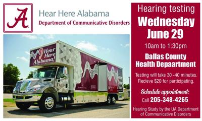UA holding hearing tests at Dallas County Health Department today