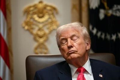 US President Donald Trump has been seen closing his eyes periodically at a number of events