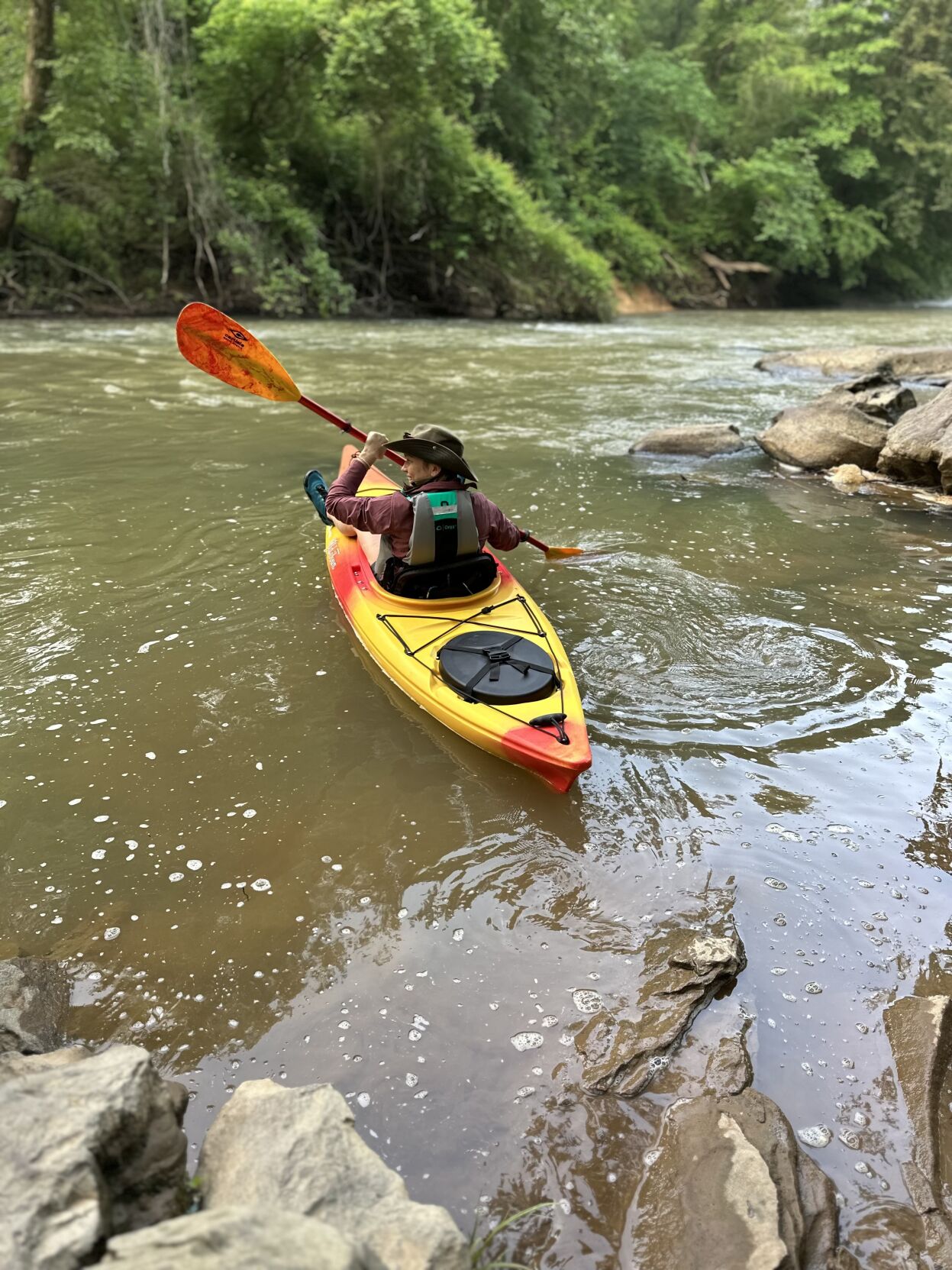 Halley Cotton launched her kayak May 25 at 647 a.m. from the Grants Mill access in Irondale