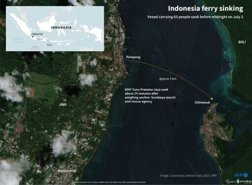 6 dead, 30 missing after ferry sinks on way to Indonesia's Bali