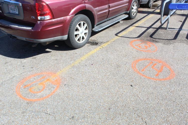 Spray paint at Walmart shooting scene