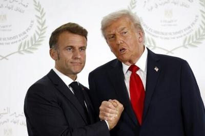 US President Donald Trump, shown here with France's Emmanuel Macron in Egypt in October 2025, voiced his suspicions of the French in a new Fox News interview