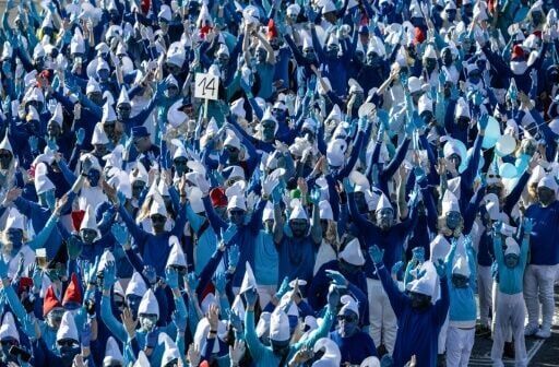 French town breaks smurf number world record