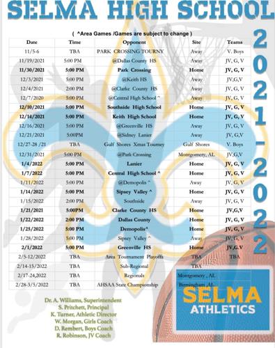 2021-2022 Selma High School basketball schedule released