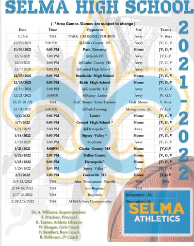 2021-2022 Selma High School basketball schedule released