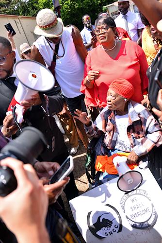 Annie Pearl Aveny at rally