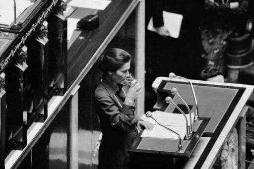 Simone Veil, here seen in 1974, as health minister championed legalising abortion