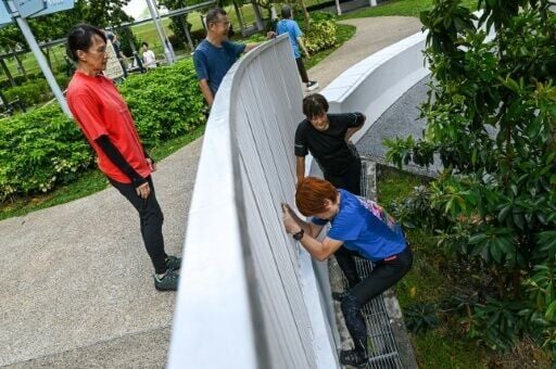 A parkour class in surburban Singapore has students aged between their early 50s and 83