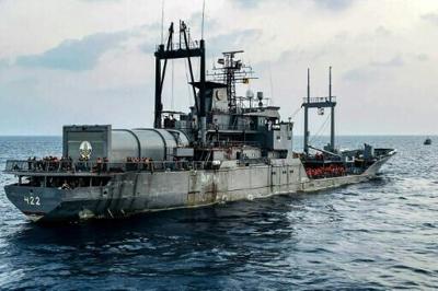 A handout photograph taken by the Sri Lankan Navy of the Iranian ship IRIS Bushehr