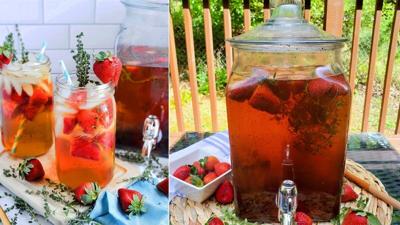 Fresh Strawberry Thyme Sun Tea