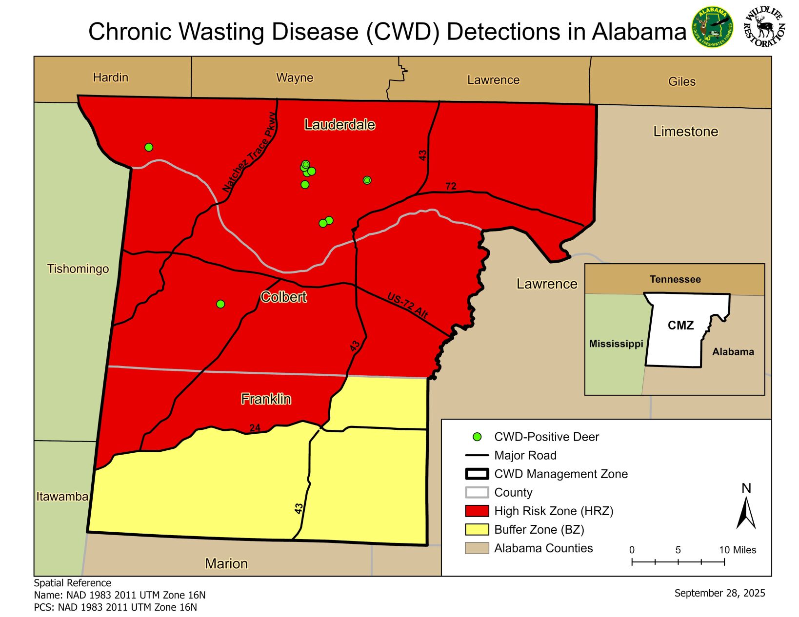 CWD map updated