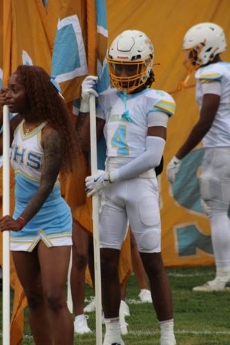 Player and flags at Selma game