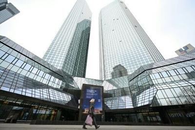Deutsche Bank headquarters in Frankfurt where German prosecutors and police conducted a search in an investigation over suspected money laundering offences