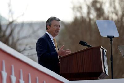Steve Marshall at podium