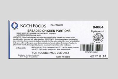 Recall Issued for Breaded Chicken After Major Allergen Left Off Label