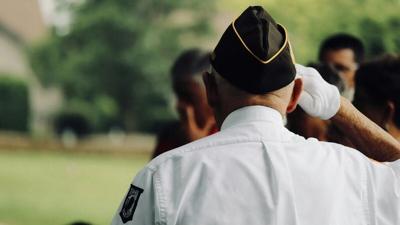 Veteran Saluting Outdoors