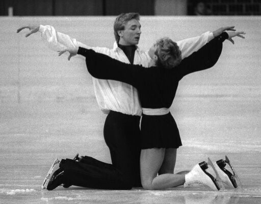 Christopher Dean and Jayne Torvill were rewarded by perfect sixes from all nine judges for artistry for their Bolero routine in Sarajevo