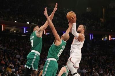 Jalen Brunson combined with Josh Hart to assure victory for the New York Knicks against the Boston Celtics