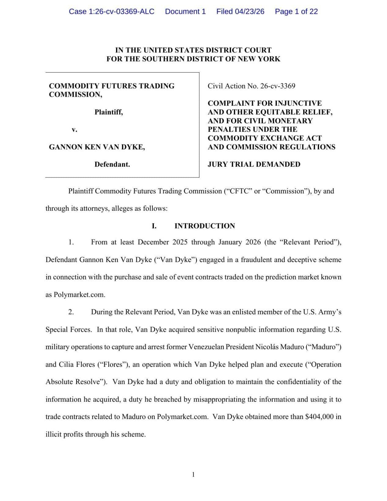 CFTC complaint