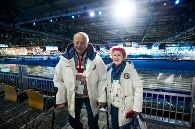 Norway's King Harald V and Queen Sonja at the Winter Olympics speed skating in Italy this month