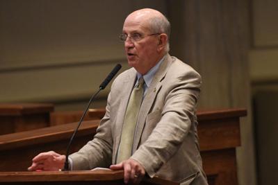 Sen. Larry Stutts, R-Tuscumbia, speaks in the Alabama Senate on May 8, 2024 at the Alabama Statehouse in Montgomery, Alabama. (Brian Lyman/Alabama Reflector)