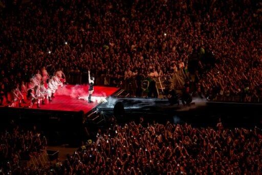 Lady Gaga -- seen here performing on Copacabana beach in Rio de Janeiro in May 2025 -- earned seven Grammy nominations