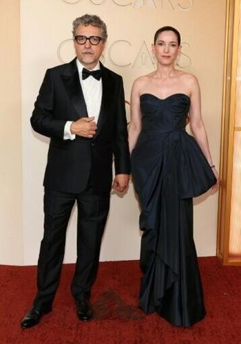 Brazilian director Kleber Mendonca Filho and French producer Emilie Lesclaux attend the 98th Annual Academy Awards at the Dolby Theatre in Hollywood, California on March 15, 2026