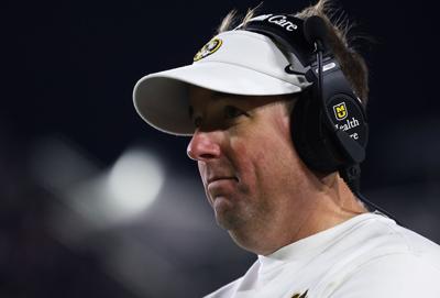 Missouri head coach Eli Drinkwitz watches his team play (copy)