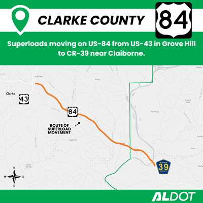 Southwest Region Map - Us-84 Lane Closure