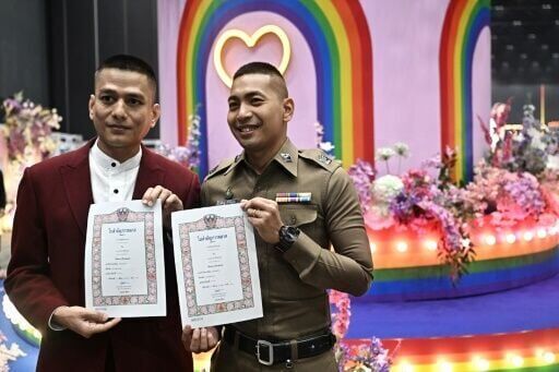 Nearly 2,000 LGBTQ couples wed as Thai same-sex marriage law comes into force