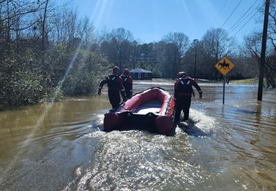 Montgomery flooding on Dumas and Harmony streets
