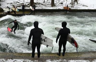 The Eisbach wave in Munich was a popular tourist attraction before it was removed in October