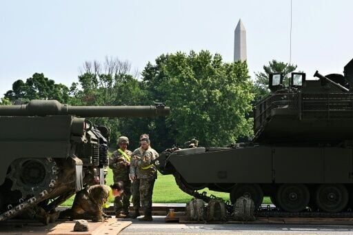 Trump flexes military might at parade as protests sweep US