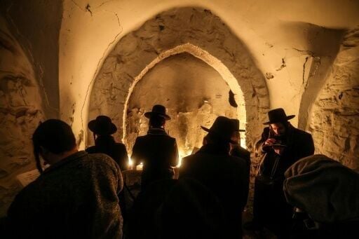 Jewish pilgrims can only visit Joseph's Tomb in groups escorted by troops