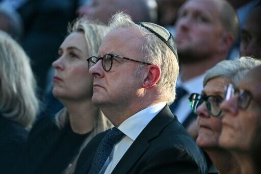 Some in the crowd booed when the prime minister's presence was announced at the service