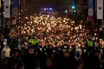 A torchlight procession was held in honor of Nobel Peace Prize laureate Maria Corina Machado in Oslo, Norway
