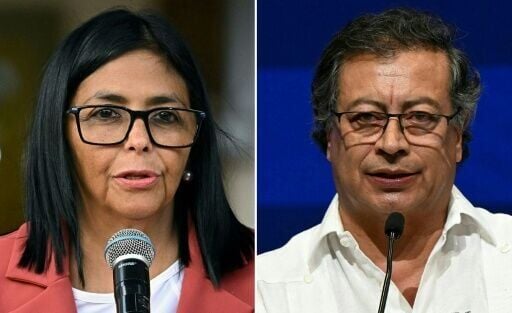 Venezuela's interim president Delcy Rodriguez, left, was to meet with Colombia's President Gustavo Petro
