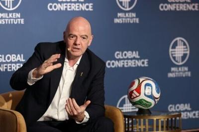 FIFA President Gianni Infantino defends ticketing policies for the World Cup at the Milken Institute Conference in Beverly Hills
