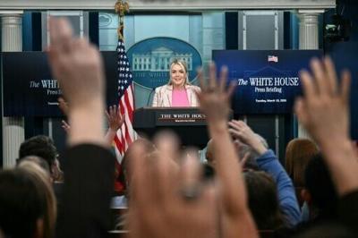 White House Press Secretary Karoline Leavitt takes questions during a press briefing