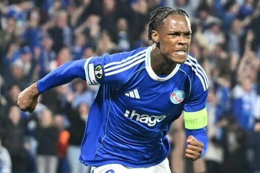 Emmanuel Emegha, celebrating after scoring against Mainz in the quarter-finals, is set to join Chelsea next season