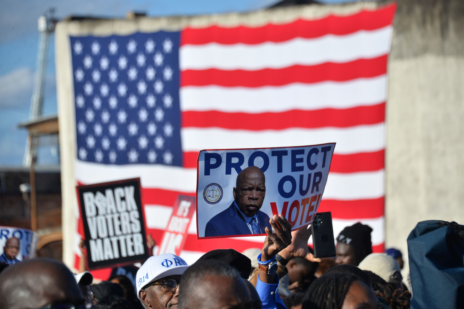 Sign and flag at Jubilee