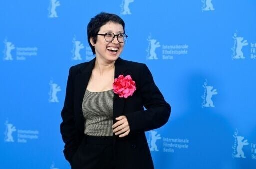 Afghan director and actress Shahrbanoo Sadat poses during a photo call for the film "No Good Men" presented as Berlinale Special Gala at the 76th Berlinale, Europe's first major film festival of the year, in Berlin on February 12, 2026.