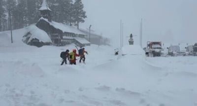 Rescuers were searching for ten people caught up in an avalanche in the Sierra Nevada mountains