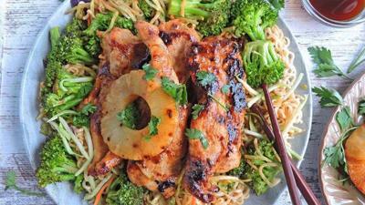 Pineapple Teriyaki Chicken Over Noodles