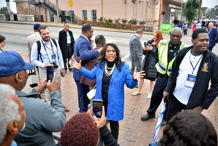 Sewell with crowd