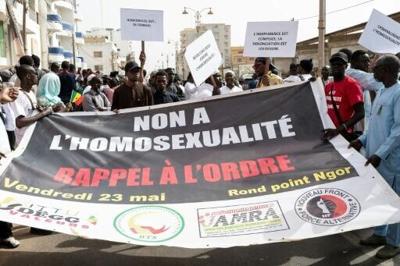 Protesters have demonstrated in Senegal against same-sex relations