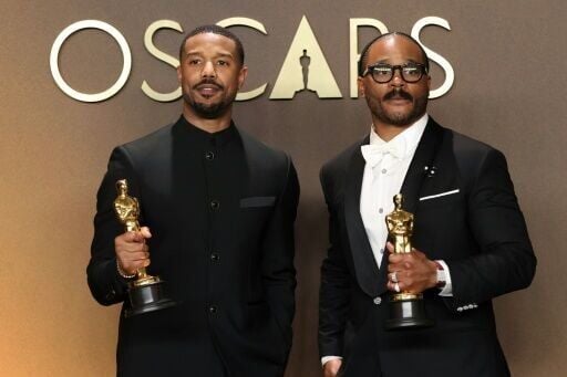'Sinners' scored a best acting Oscar for Michael B. Jordan (L) and a best original screenplay Oscar for Ryan Coogler