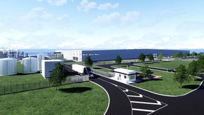Beverage distribution plant in Montgomery concept art