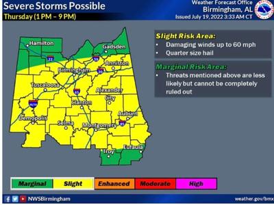 Perry County under slight risk for strong storms on Thursday